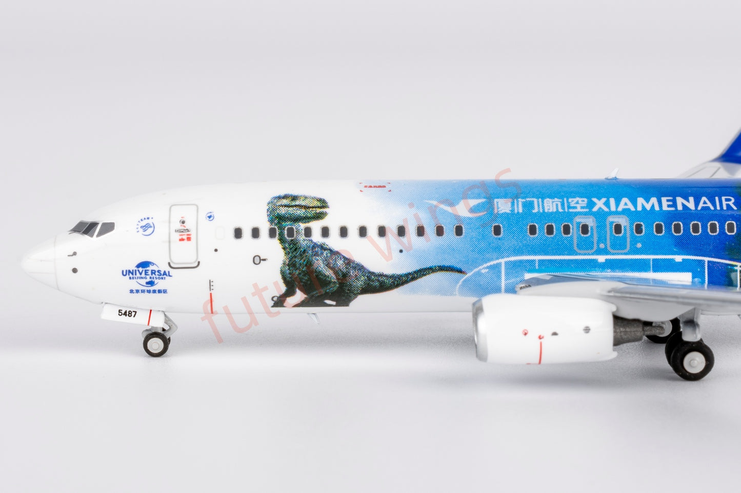 1:400 NG ModelsxBob Models NG58228 Xiamen Air B737-800 B-5487 "Jurassic World"Aircraft Model+Free Tractor