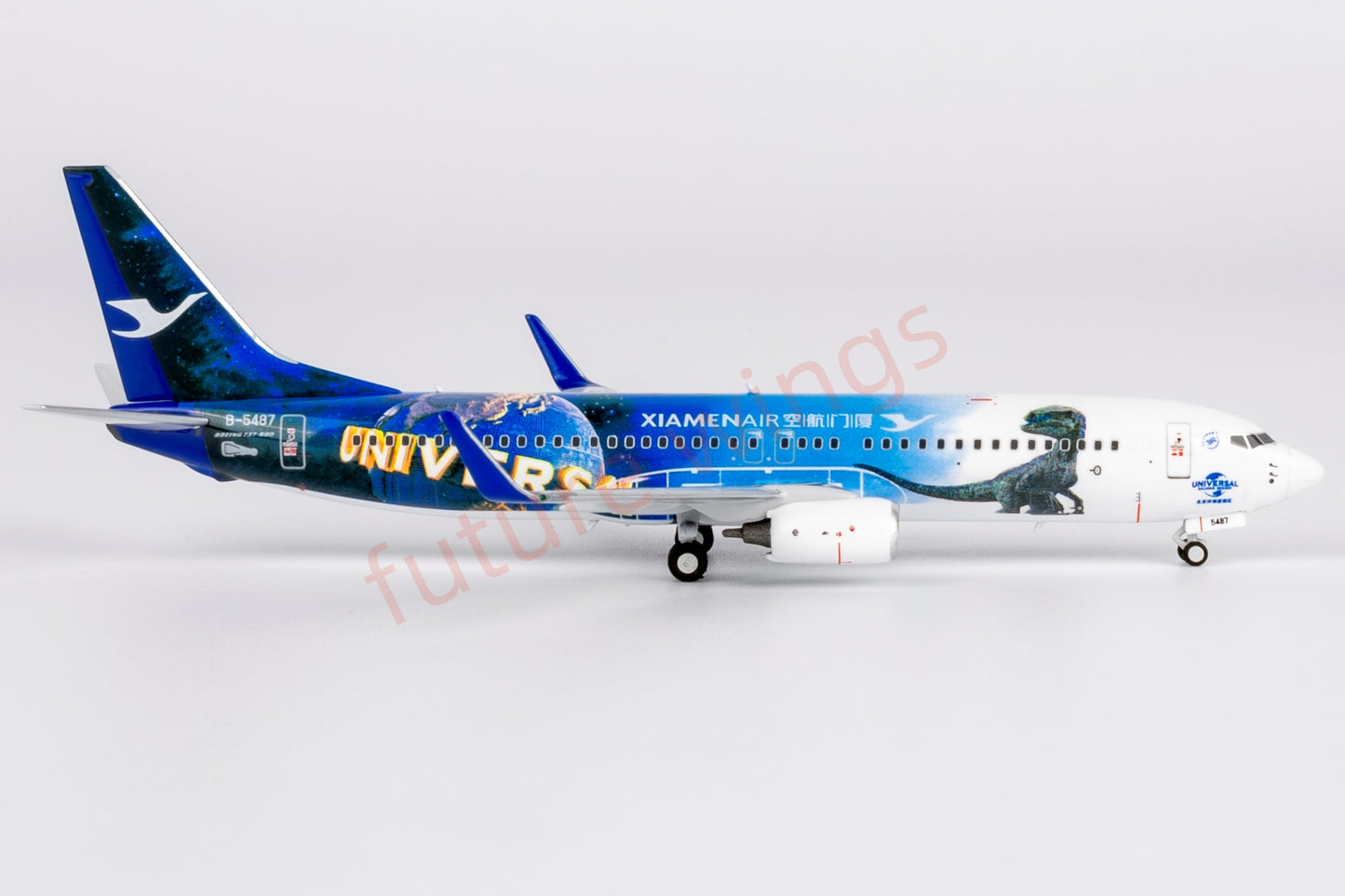 1:400 NG ModelsxBob Models NG58228 Xiamen Air B737-800 B-5487 "Jurassic World"Aircraft Model+Free Tractor