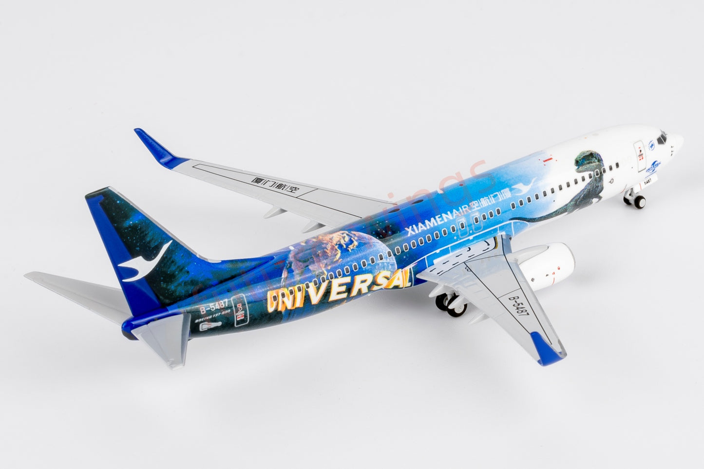 1:400 NG ModelsxBob Models NG58228 Xiamen Air B737-800 B-5487 "Jurassic World"Aircraft Model+Free Tractor