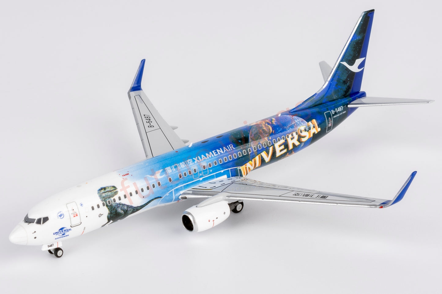 1:400 NG ModelsxBob Models NG58228 Xiamen Air B737-800 B-5487 "Jurassic World"Aircraft Model+Free Tractor