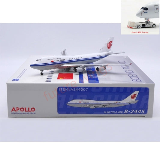 1:400 APOLLO Air China B747-400 B-2445/B-2447 Aircraft Model+Free Tractor
