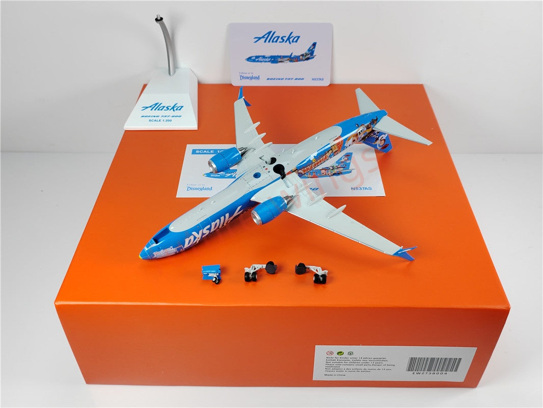 1:200 JC Wings EW2738004 Alaska Airlines B737-800 N537AS Diecast Aircraft Model
