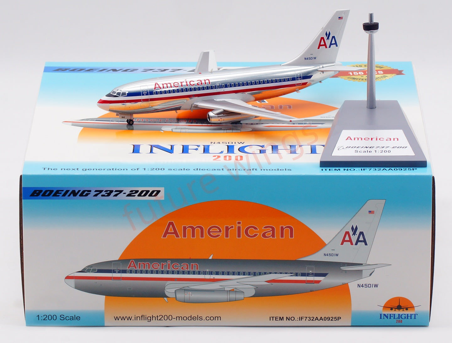 1:200 InFlight200 American Airlines B737-200 N4501W Diecast Aircraft Model
