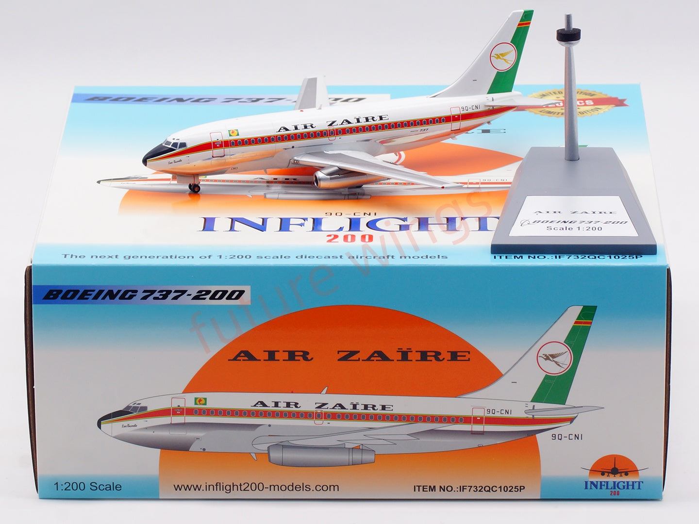 1:200 InFlight200 Air Zaire B737-200 9Q-CNI Diecast Aircraft Model