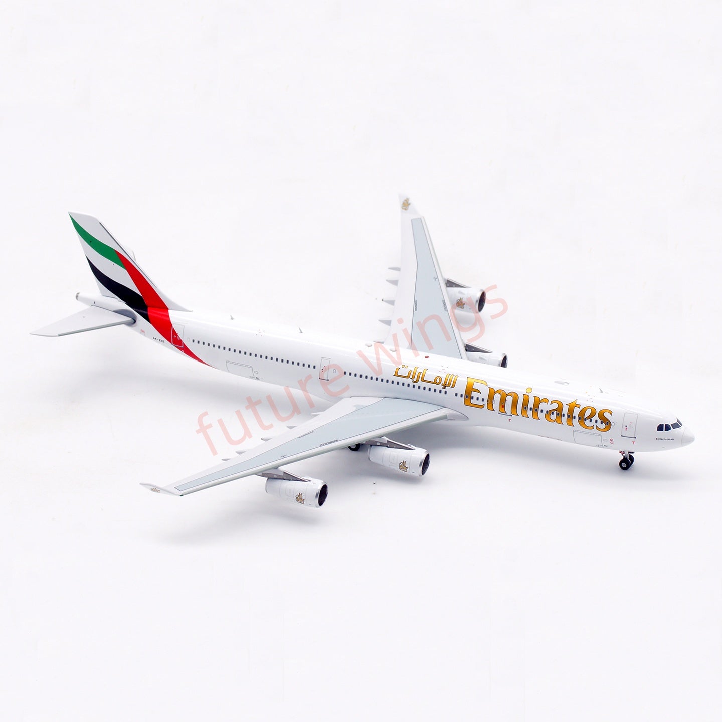 1:400 Aviation400 Emirates Airways A340-300 A6-ERS Aircraft Model Free Tractor+Stand