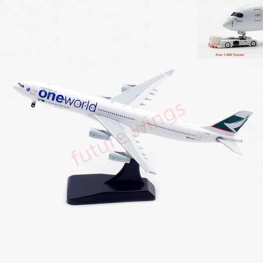 1:400 Aviation400 Cathay Pacific A340-300 B-HXG “One World” Aircraft Model Free Tractor+Stand
