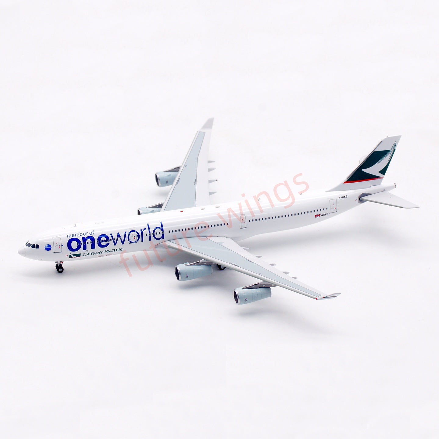1:400 Aviation400 Cathay Pacific A340-300 B-HXG “One World” Aircraft Model Free Tractor+Stand
