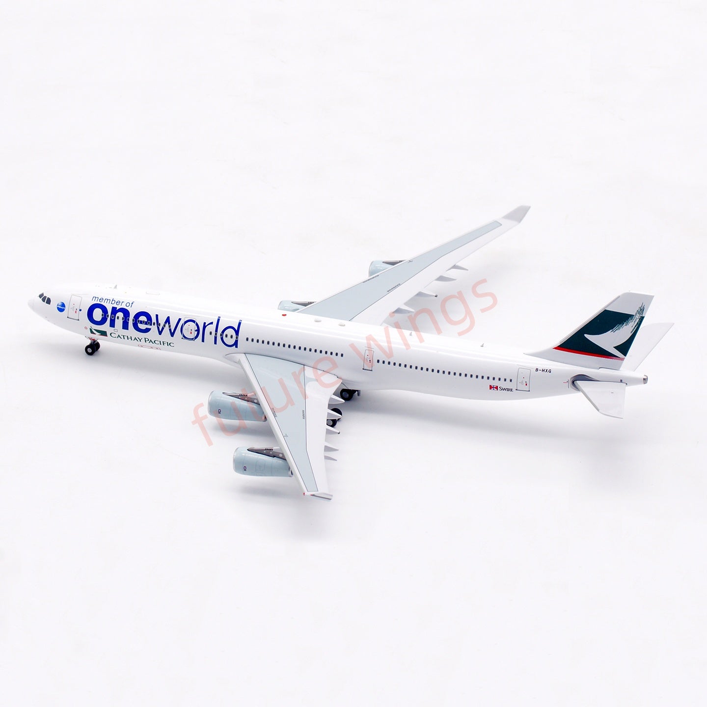 1:400 Aviation400 Cathay Pacific A340-300 B-HXG “One World” Aircraft Model Free Tractor+Stand
