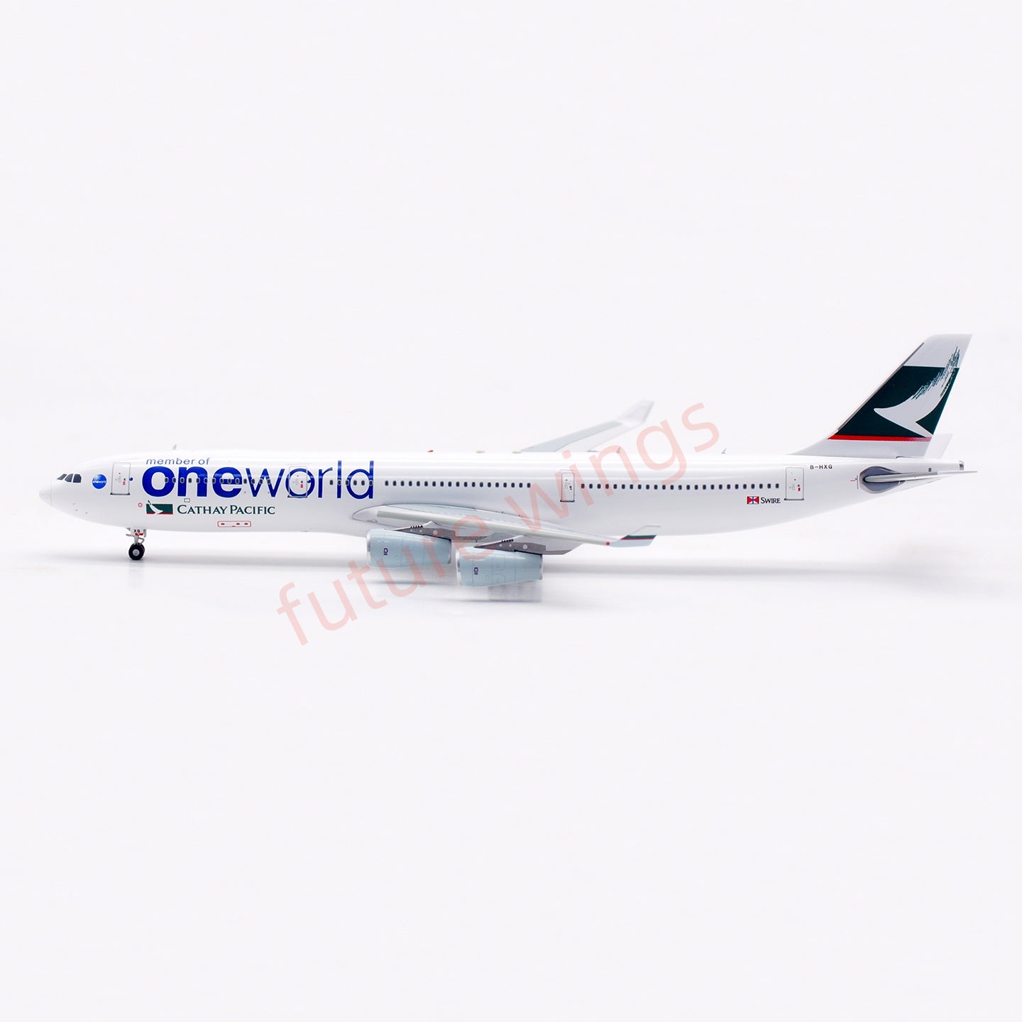 1:400 Aviation400 Cathay Pacific A340-300 B-HXG “One World” Aircraft Model Free Tractor+Stand
