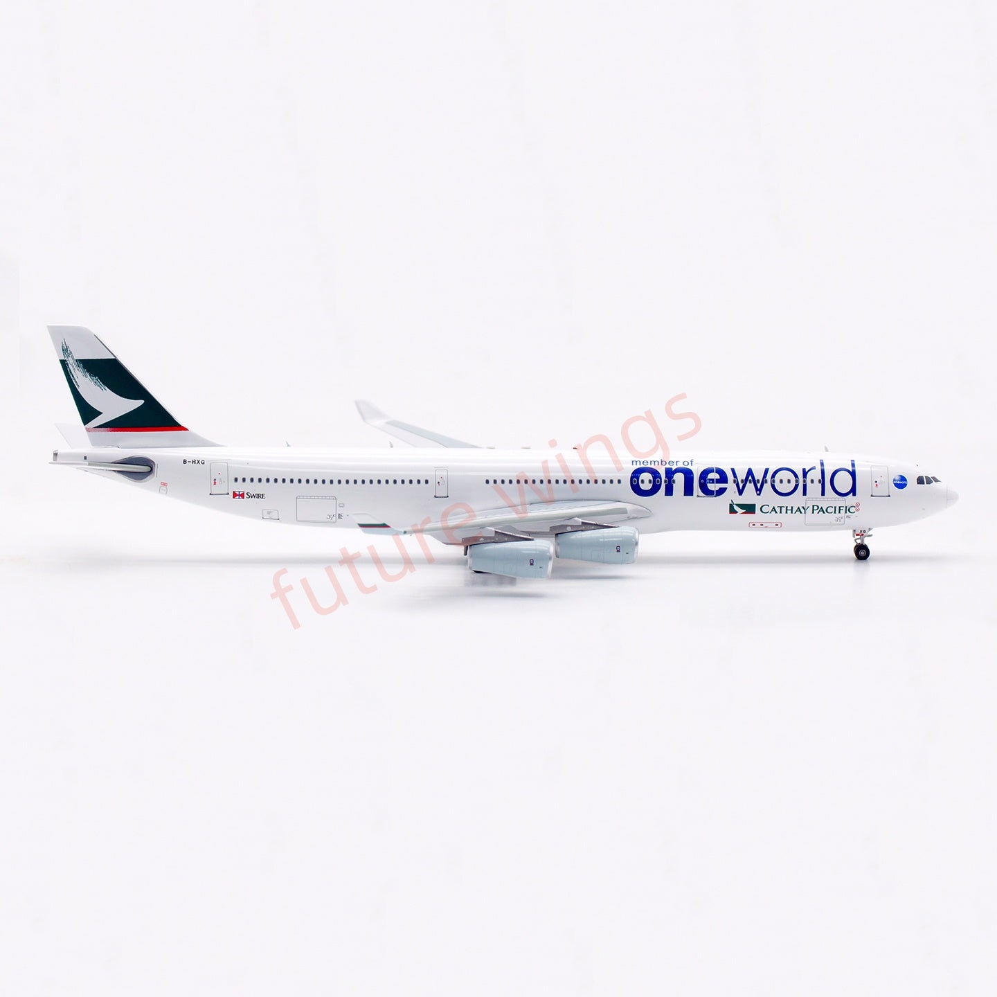 1:400 Aviation400 Cathay Pacific A340-300 B-HXG “One World” Aircraft Model Free Tractor+Stand