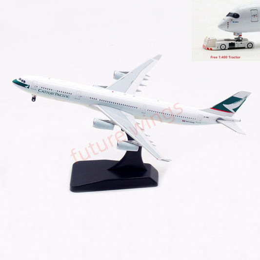 1:400 Aviation400 Cathay Pacific A340-300 B-HMX Aircraft Model Free Tractor+Stand