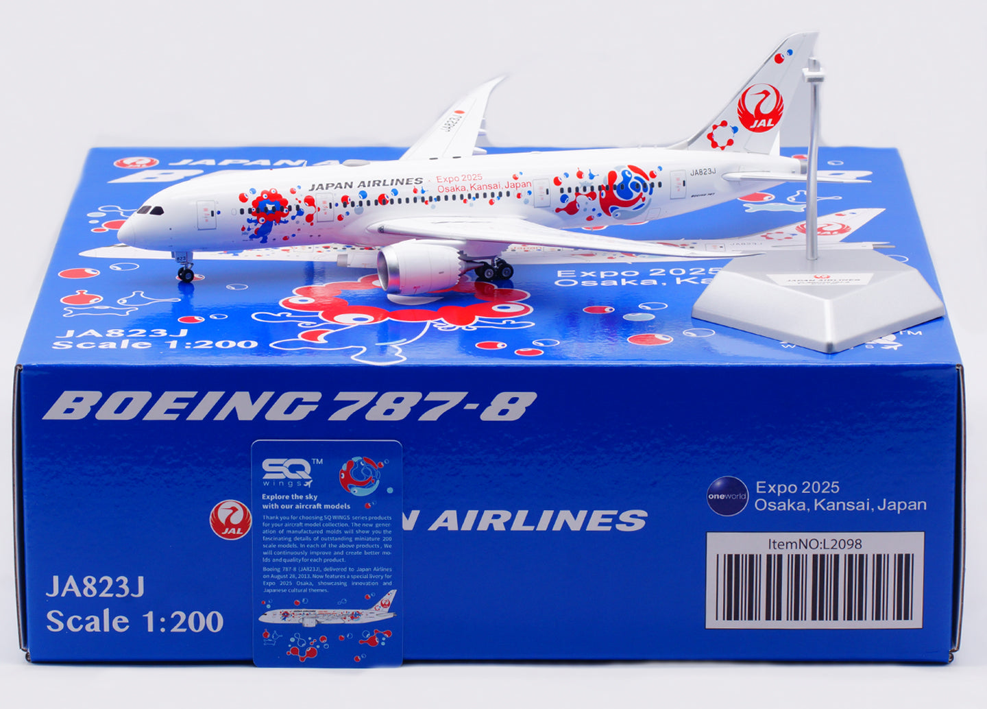 1:200 SQ Wings Japan Airlines B787-8 JA825J JA822J JA823J Diecast Aircraft Model