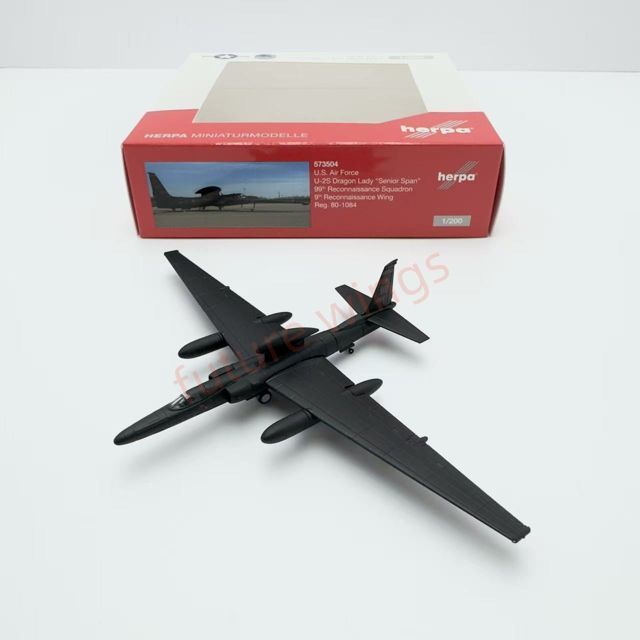 1:200 Herpa Wings 573504 USAF U-2S Dragon Lady "Senior Span" 80-1084 Diecast Aircraft Model