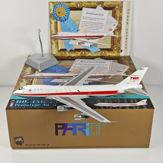 1:400 Patriot TWA Boeing B747-131 N93101 No.5 Diecast Aircraft Model+Free Tractor