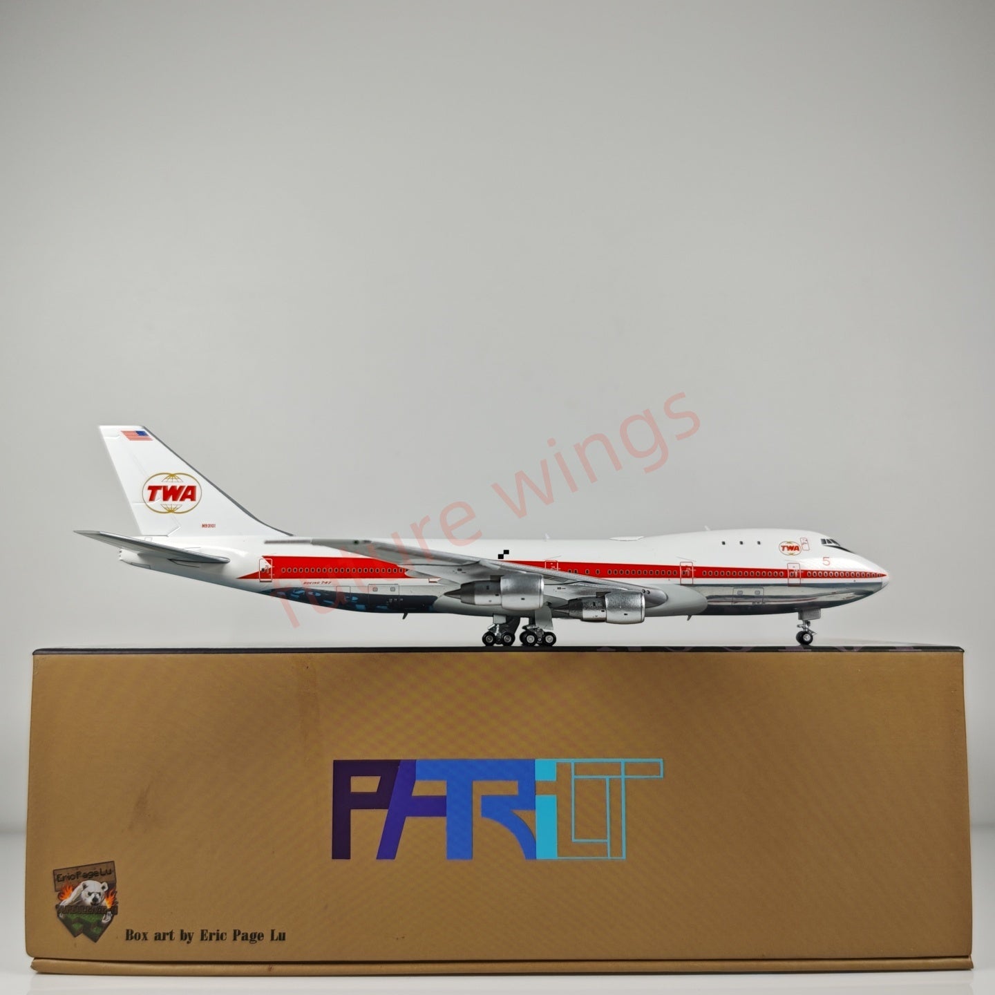 1:400 Patriot TWA Boeing B747-131 N93101 No.5 Diecast Aircraft Model+Free Tractor