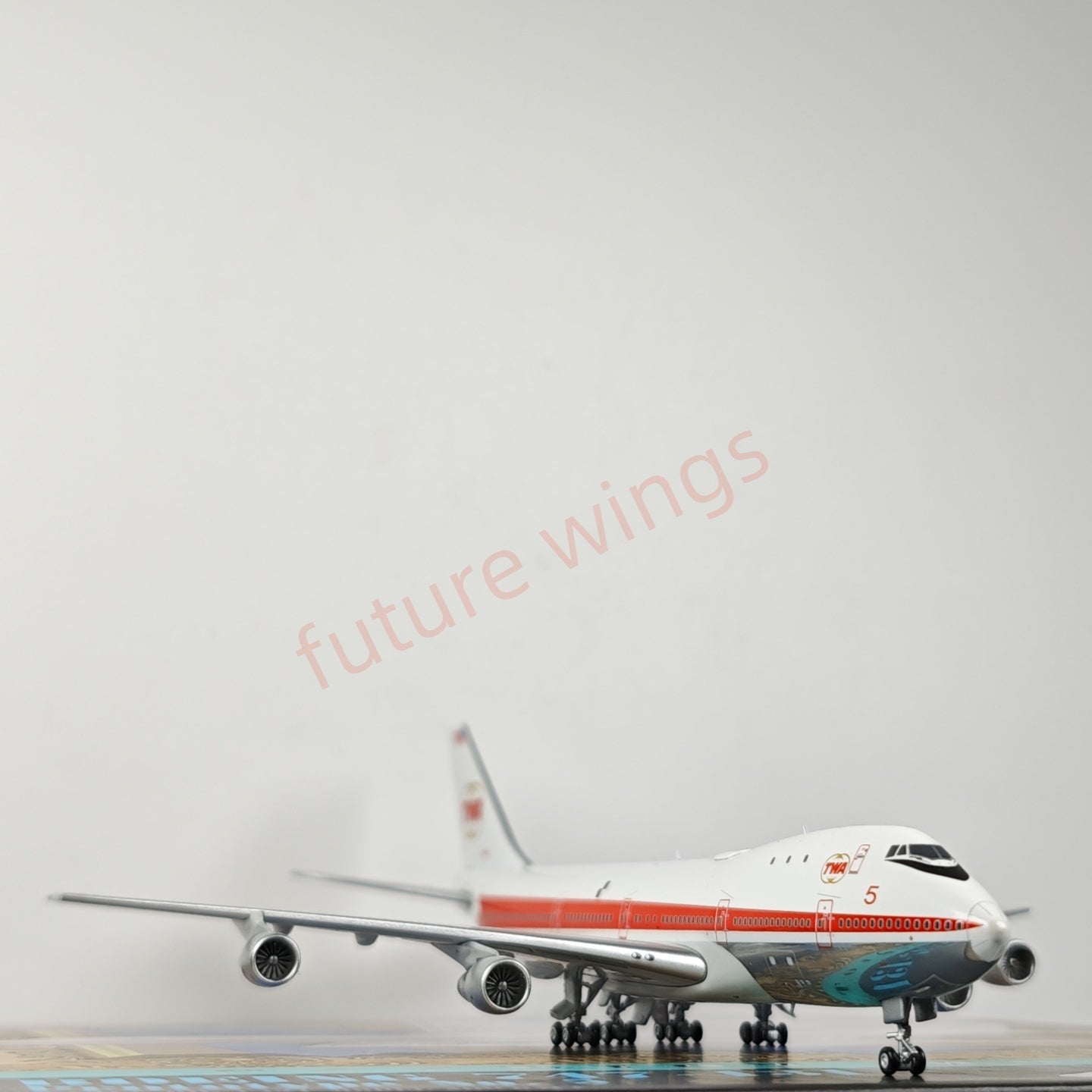1:400 Patriot TWA Boeing B747-131 N93101 No.5 Diecast Aircraft Model+Free Tractor