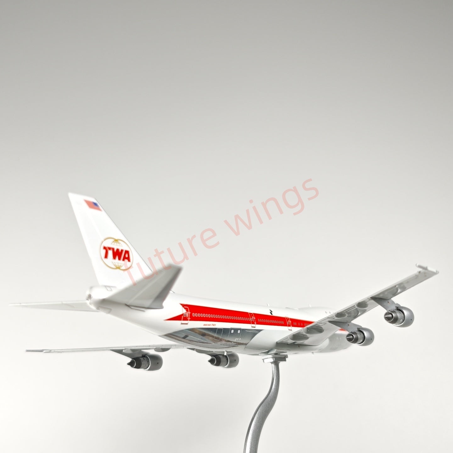 1:400 Patriot TWA Boeing B747-131 N93101 No.5 Diecast Aircraft Model+Free Tractor
