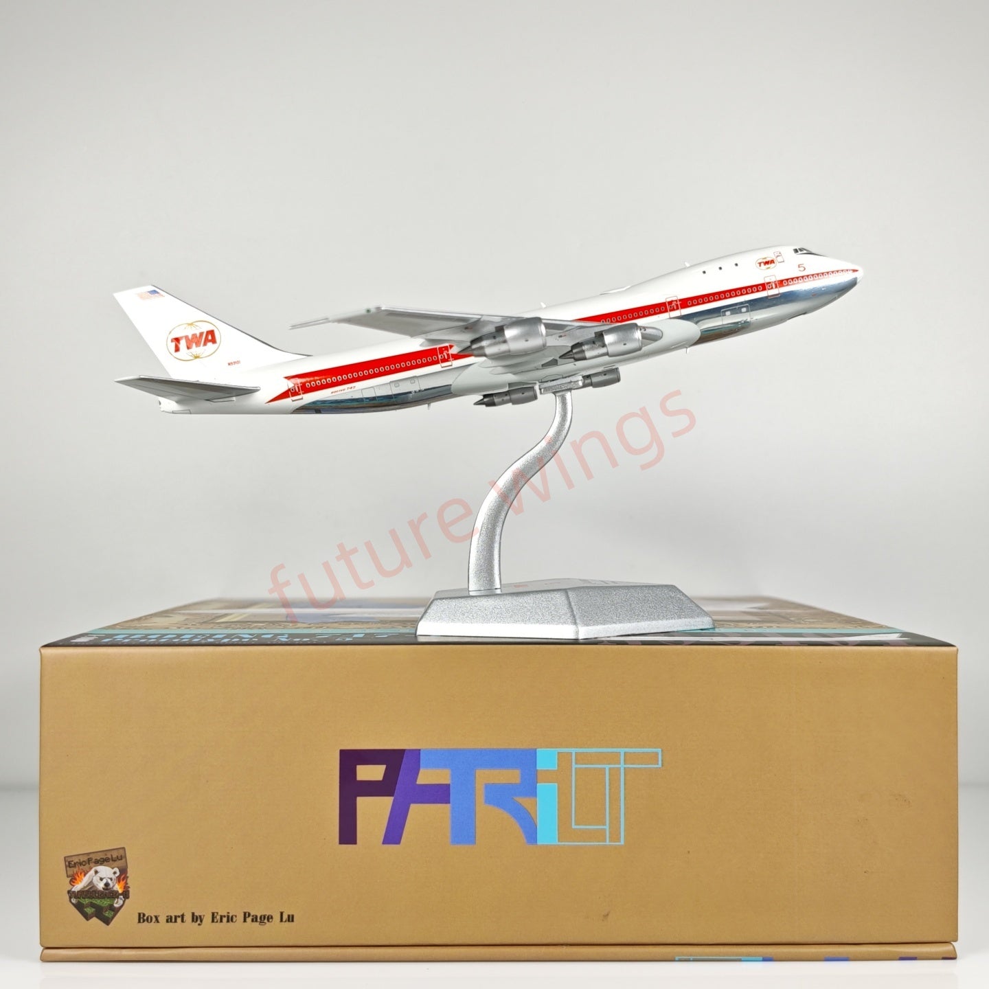1:400 Patriot TWA Boeing B747-131 N93101 No.5 Diecast Aircraft Model+Free Tractor