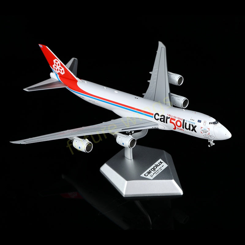 1:400 HX Models CargoLux B747-8F LX-VCC "50years" Aircraft Model Free Tractor +Stand