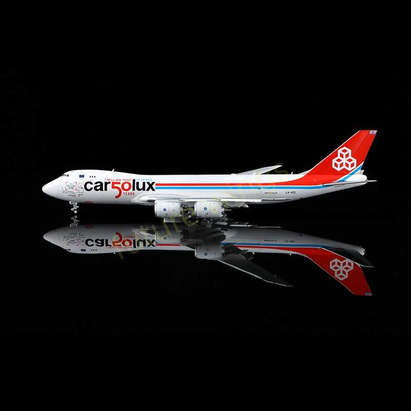 1:400 HX Models CargoLux B747-8F LX-VCC "50years" Aircraft Model Free Tractor +Stand
