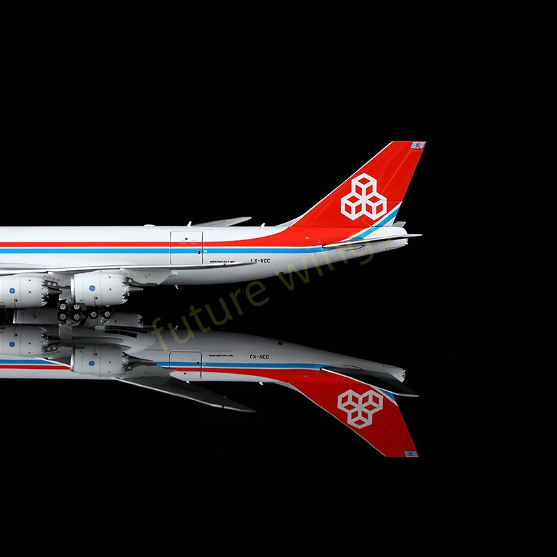 1:400 HX Models CargoLux B747-8F LX-VCC "50years" Aircraft Model Free Tractor +Stand