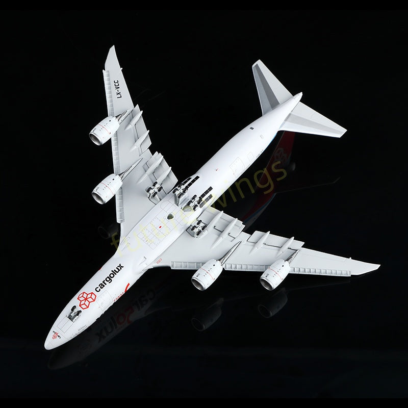 1:400 HX Models CargoLux B747-8F LX-VCC "50years" Aircraft Model Free Tractor +Stand