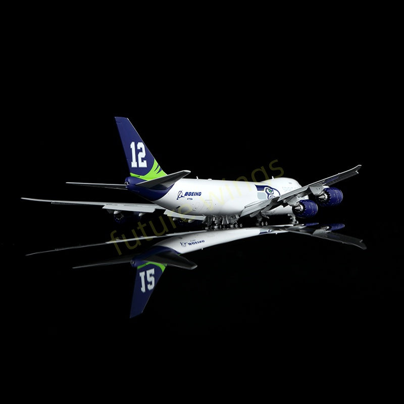1:400 HX Models Seattle Seahawks B747-8F N770BA/N841BA Aircraft Model Free Tractor+Stand