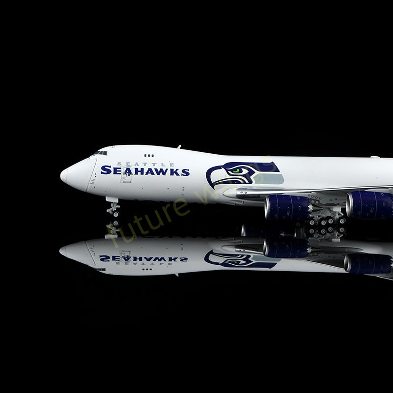 1:400 HX Models Seattle Seahawks B747-8F N770BA/N841BA Aircraft Model Free Tractor+Stand