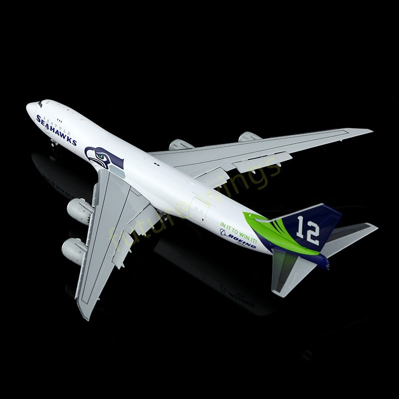1:400 HX Models Seattle Seahawks B747-8F N770BA/N841BA Aircraft Model Free Tractor+Stand