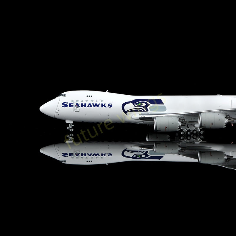 1:400 HX Models Seattle Seahawks B747-8F N770BA/N841BA Aircraft Model Free Tractor+Stand