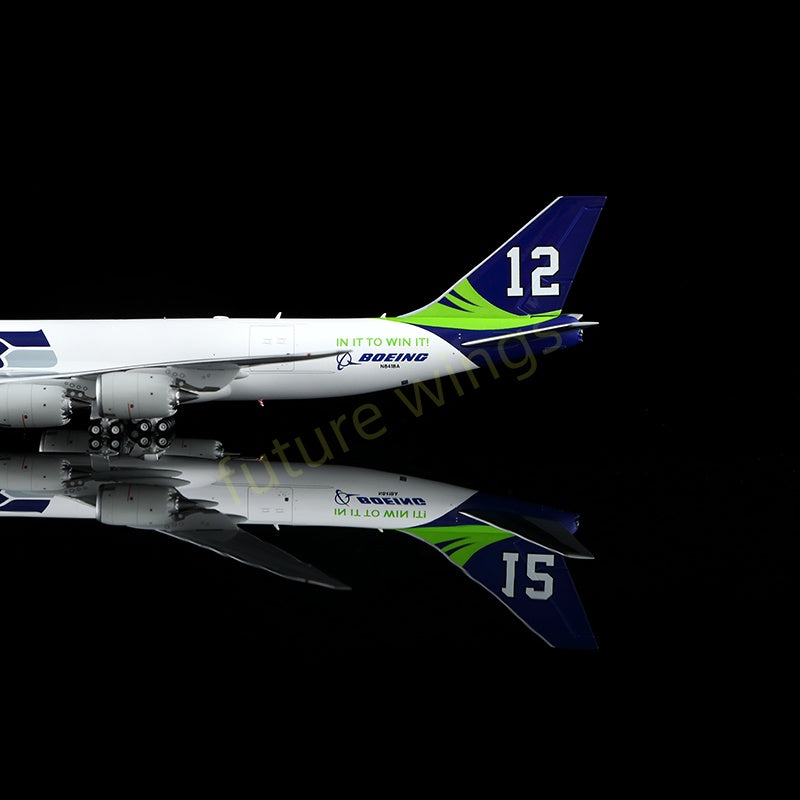 1:400 HX Models Seattle Seahawks B747-8F N770BA/N841BA Aircraft Model Free Tractor+Stand