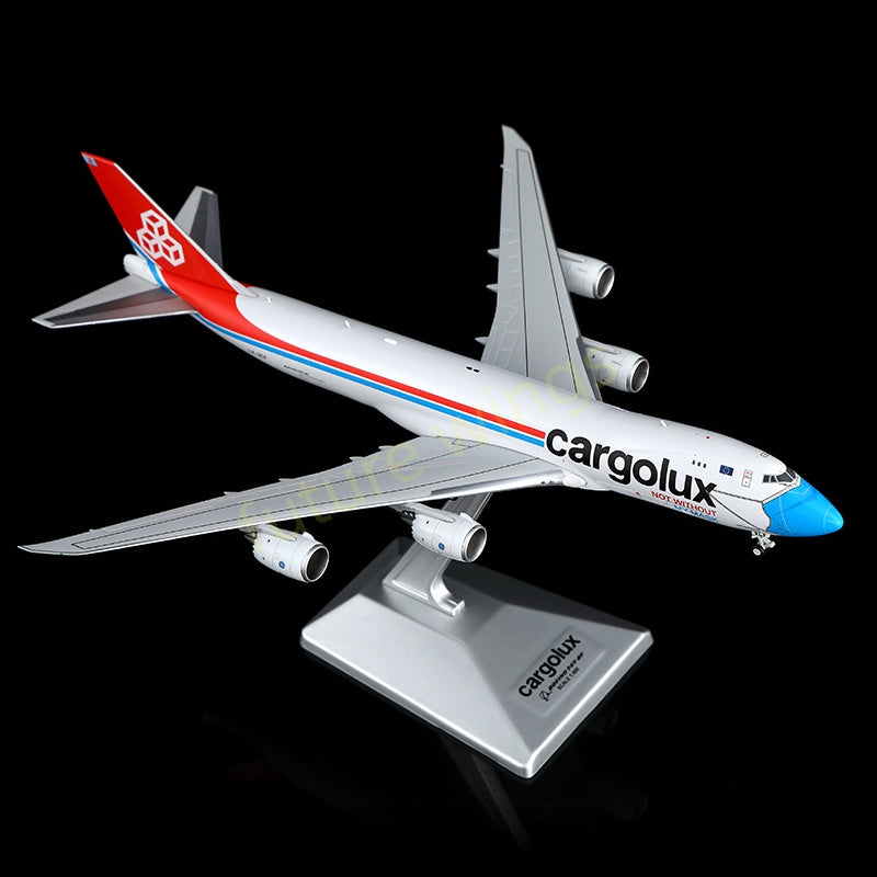 1:400 YY Wings CargoLux B747-8F LX-VCF Aircraft Model Free Tractor +Stand