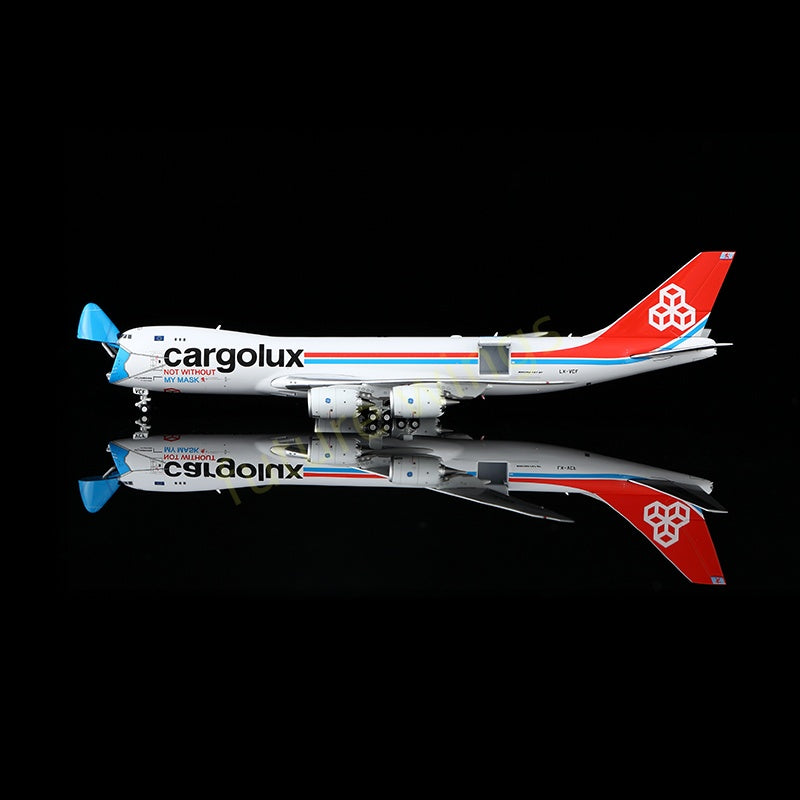 1:400 YY Wings CargoLux B747-8F LX-VCF Aircraft Model Free Tractor +Stand
