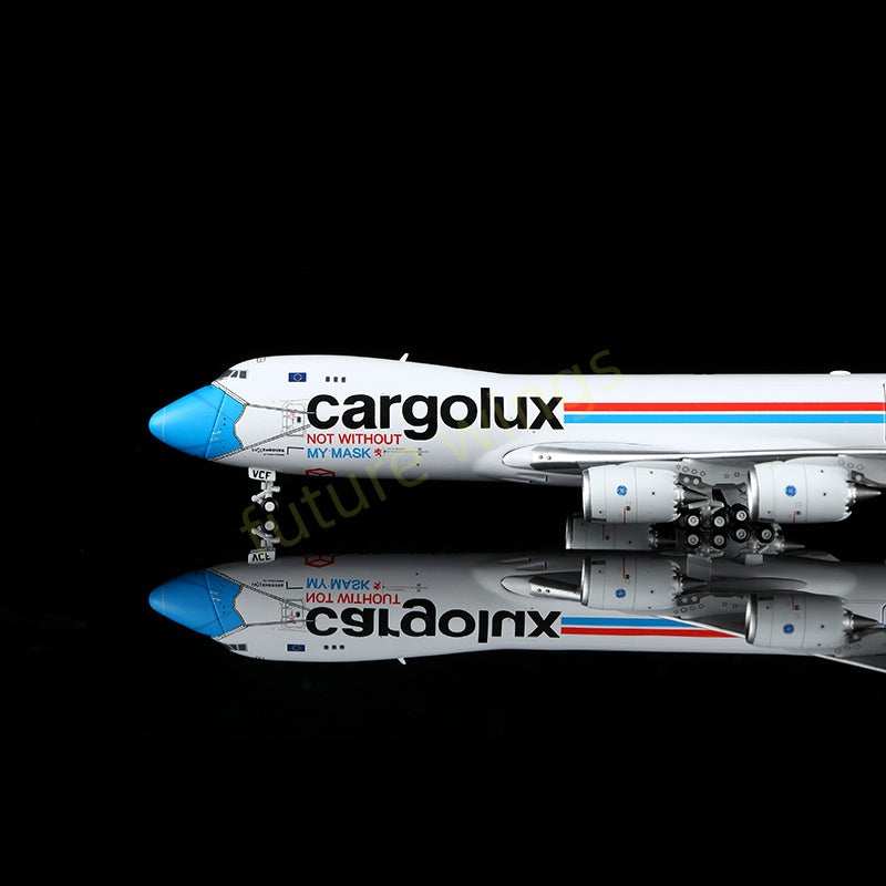 1:400 YY Wings CargoLux B747-8F LX-VCF Aircraft Model Free Tractor +Stand