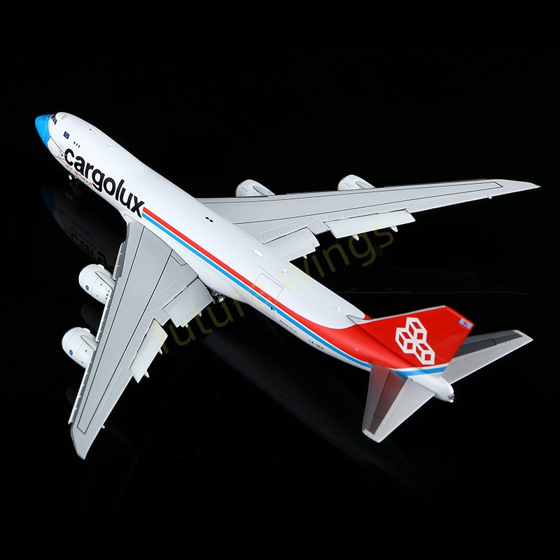 1:400 YY Wings CargoLux B747-8F LX-VCF Aircraft Model Free Tractor +Stand