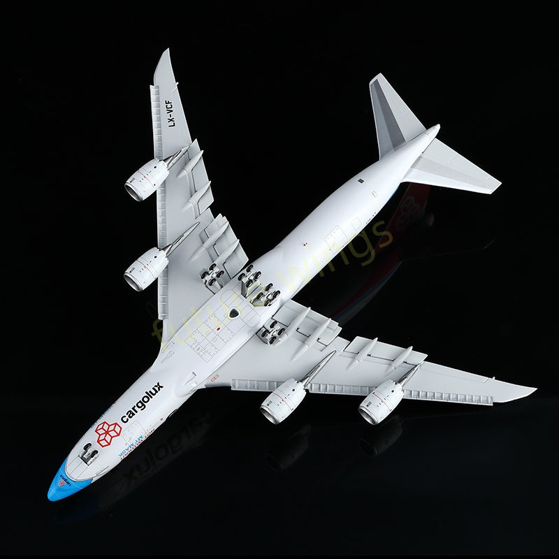 1:400 YY Wings CargoLux B747-8F LX-VCF Aircraft Model Free Tractor +Stand