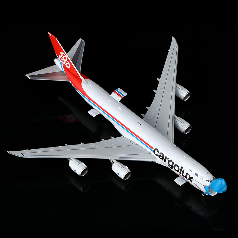 1:400 YY Wings CargoLux B747-8F LX-VCM Aircraft Model Free Tractor +Stand