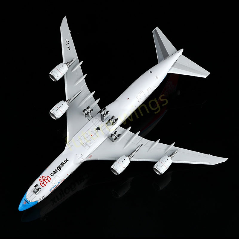 1:400 YY Wings CargoLux B747-8F LX-VCF Aircraft Model Free Tractor +Stand