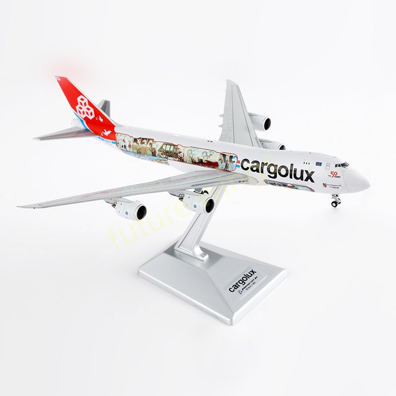 1:400 YY Wings CargoLux B747-8F LX-VCM Aircraft Model Free Tractor +Stand