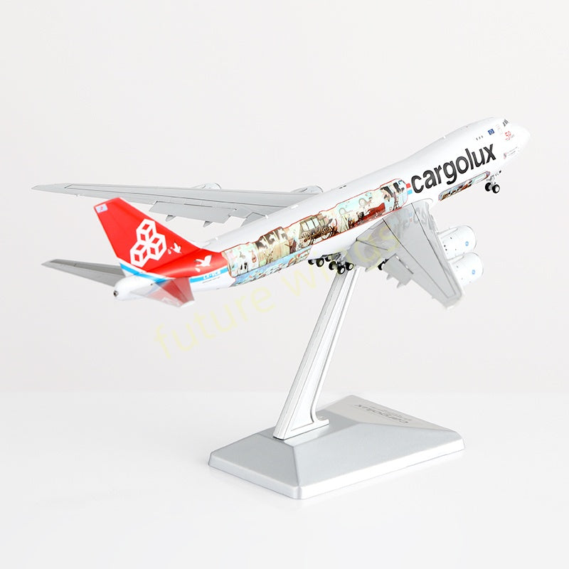 1:400 YY Wings CargoLux B747-8F LX-VCM Aircraft Model Free Tractor +Stand