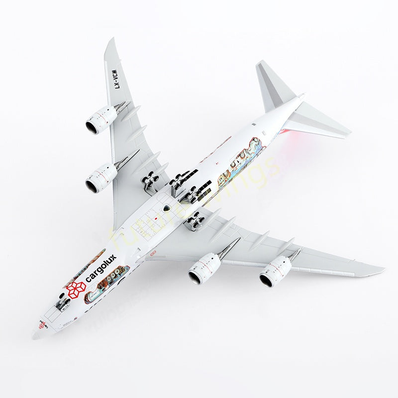 1:400 YY Wings CargoLux B747-8F LX-VCM Aircraft Model Free Tractor +Stand