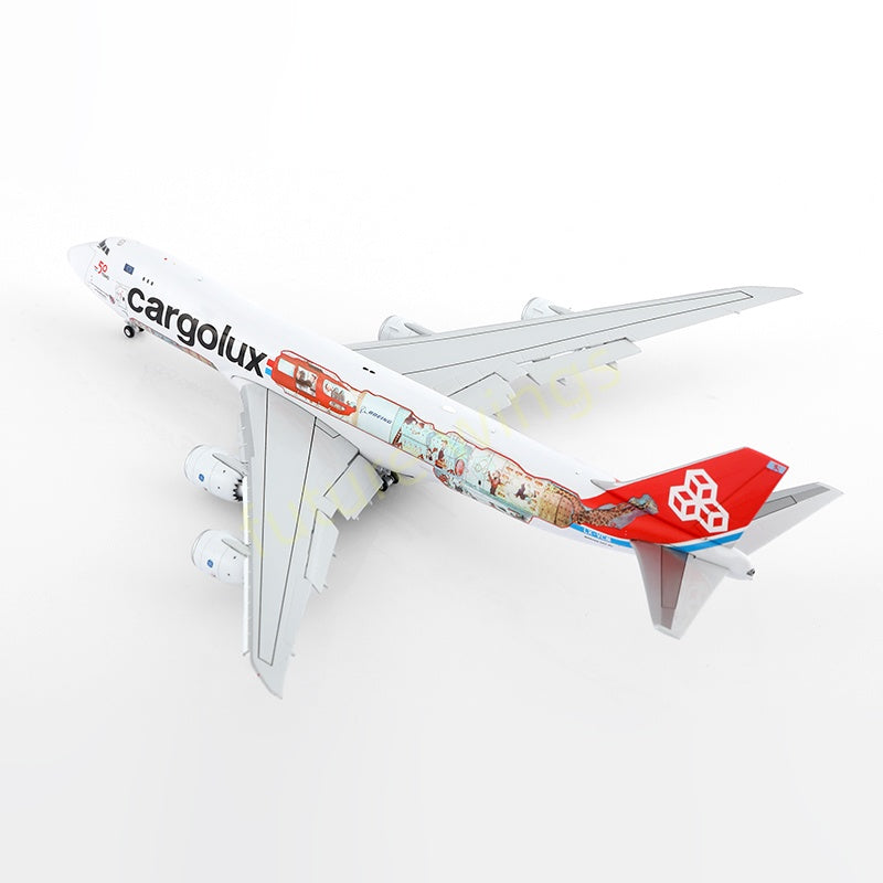 1:400 YY Wings CargoLux B747-8F LX-VCM Aircraft Model Free Tractor +Stand