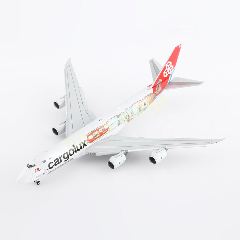 1:400 YY Wings CargoLux B747-8F LX-VCM Aircraft Model Free Tractor +Stand