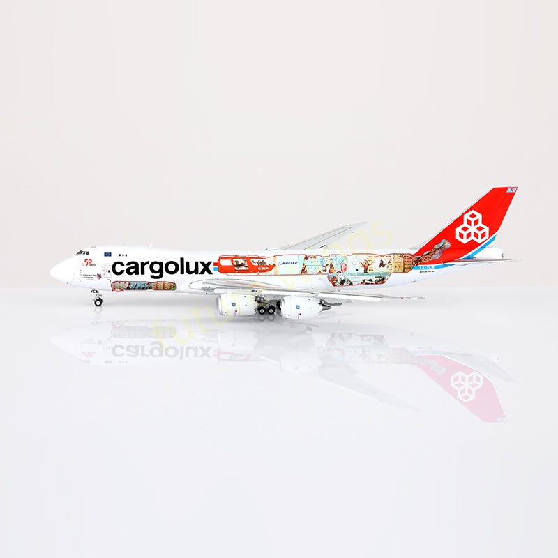 1:400 YY Wings CargoLux B747-8F LX-VCM Aircraft Model Free Tractor +Stand