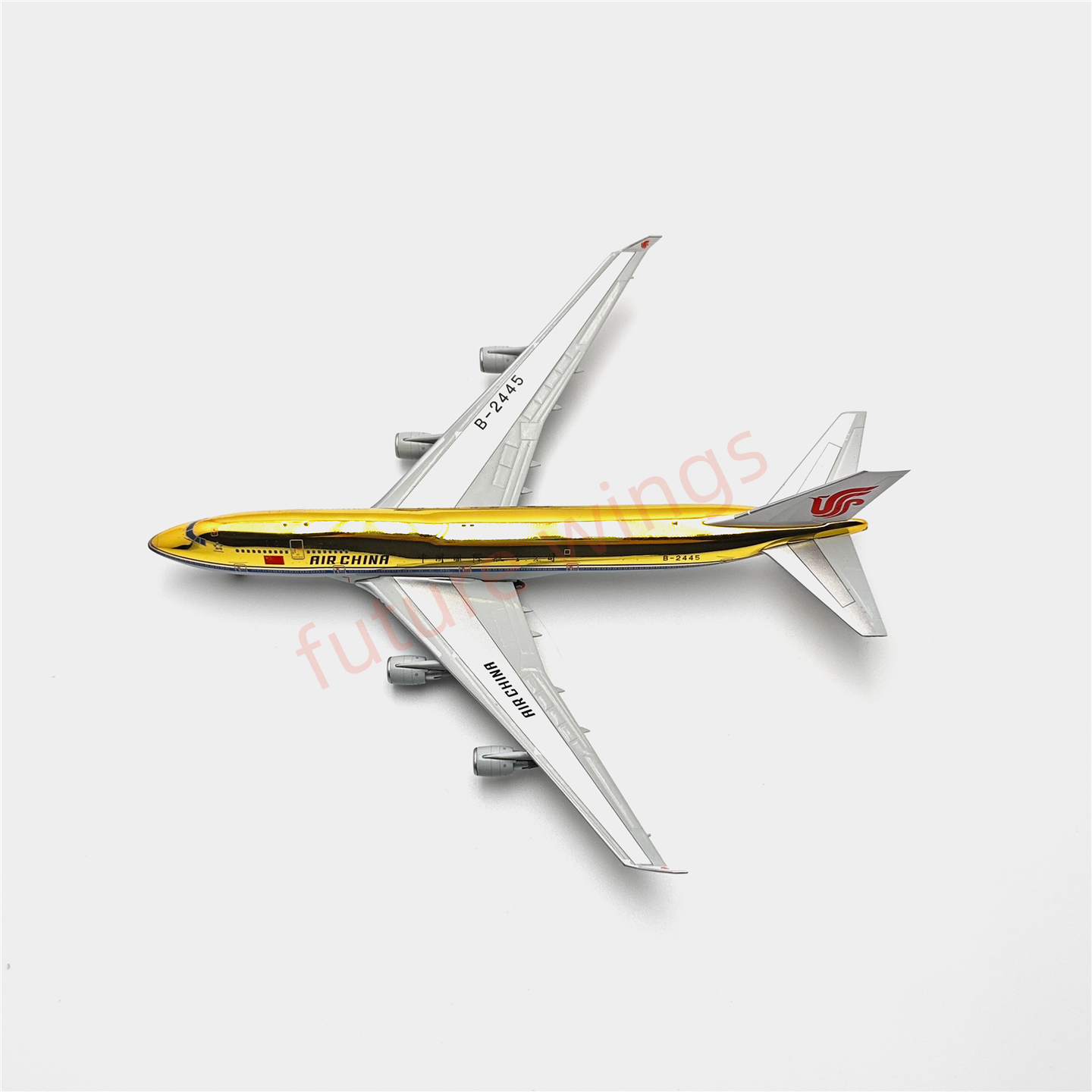 (RARE)1:400 YY Wings Air China B747-400 B-2445 (Gold Color) Aircraft Model Free Tractor+Stand