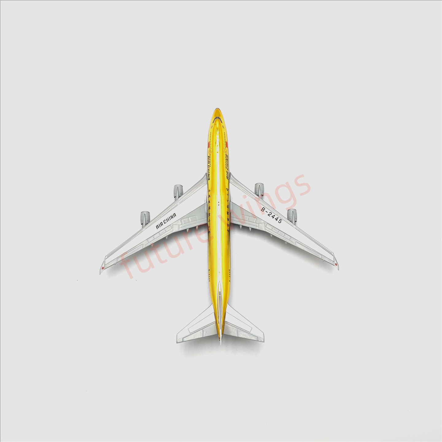 (RARE)1:400 YY Wings Air China B747-400 B-2445 (Gold Color) Aircraft Model Free Tractor+Stand