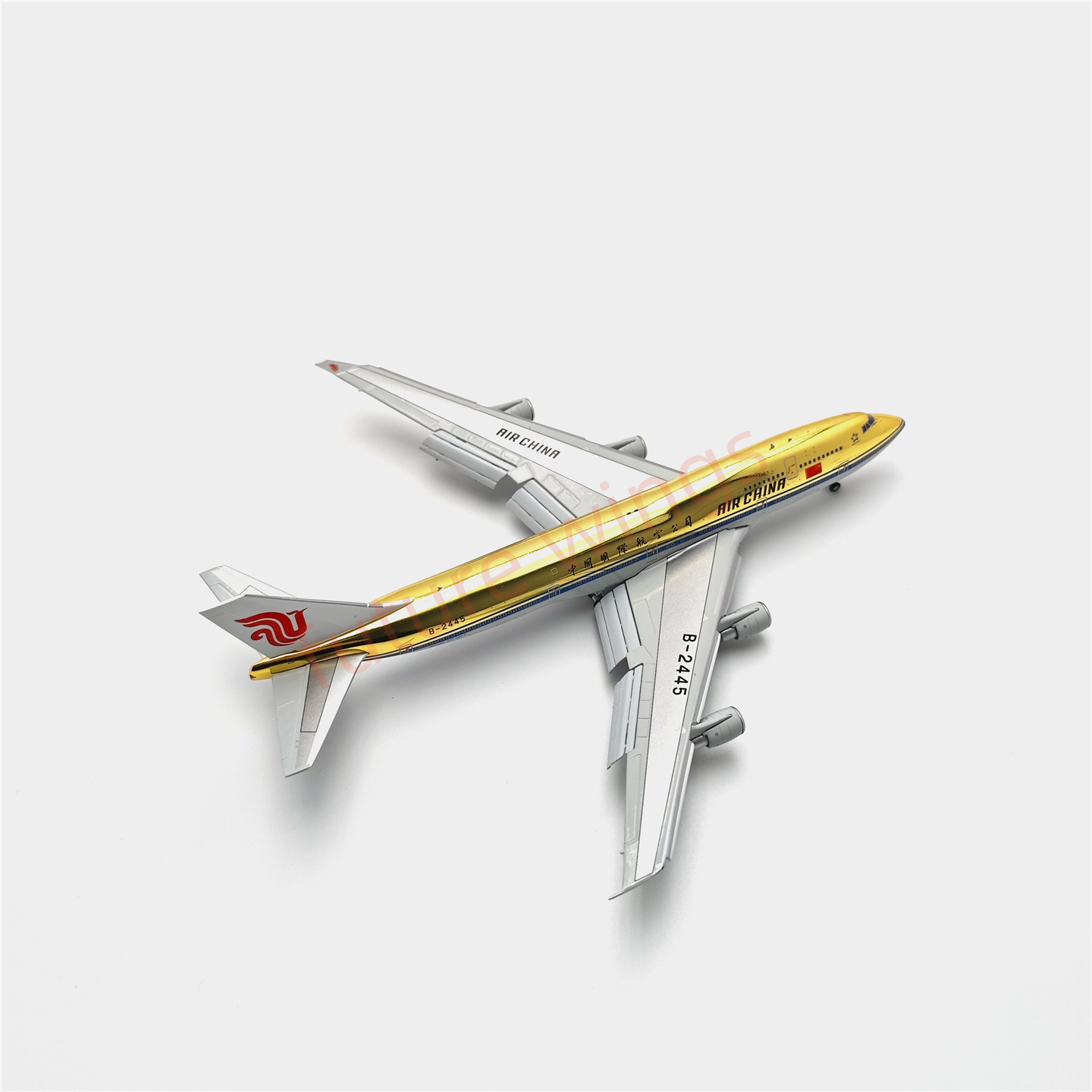 (RARE)1:400 YY Wings Air China B747-400 B-2445 (Gold Color) Aircraft Model Free Tractor+Stand