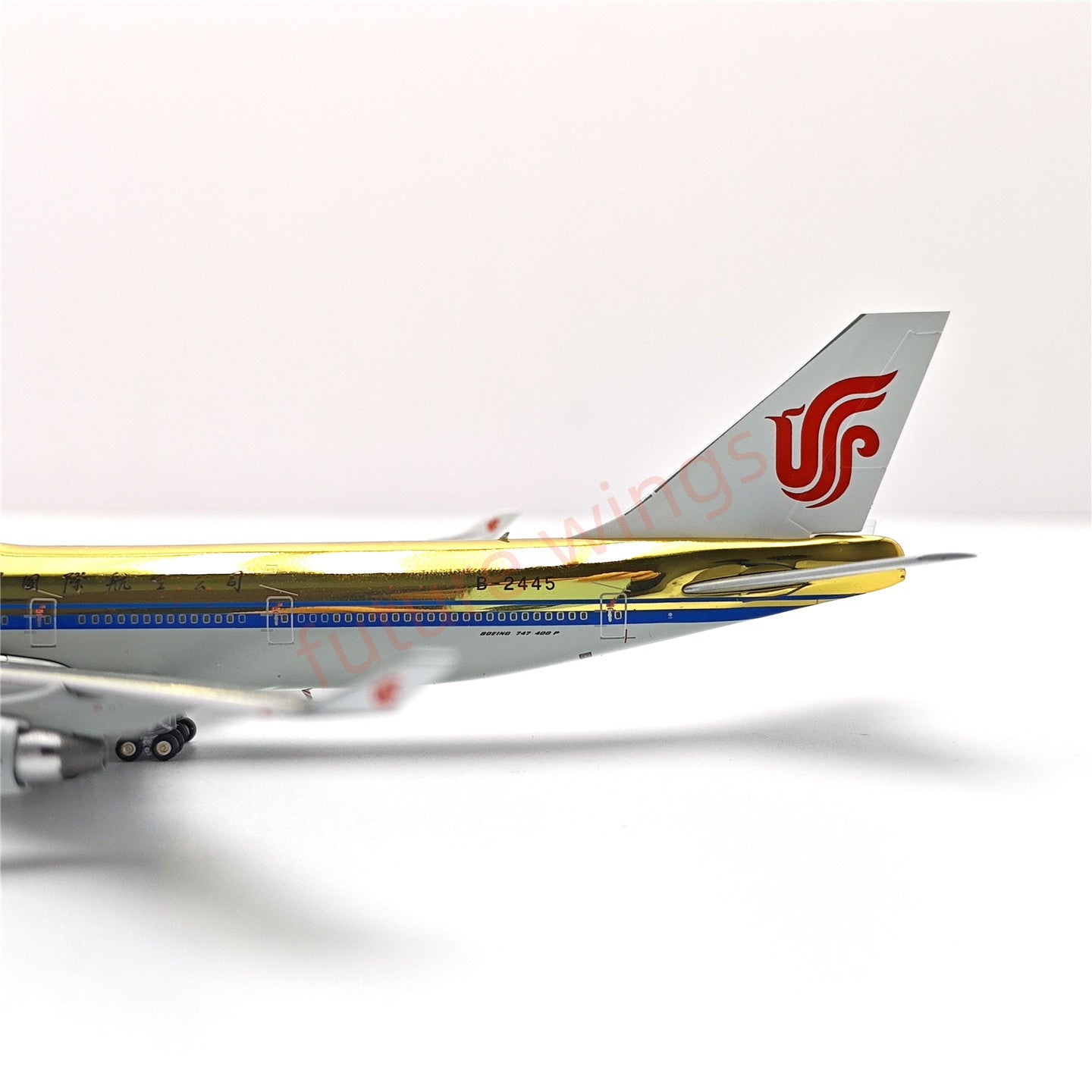 (RARE)1:400 YY Wings Air China B747-400 B-2445 (Gold Color) Aircraft Model Free Tractor+Stand
