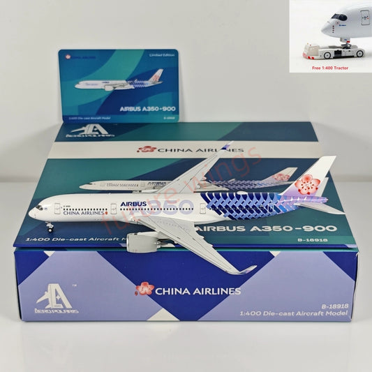 1:400 AeroPolaris China Airlines A350-900 B-18918 Aircraft Model+Free Tractor