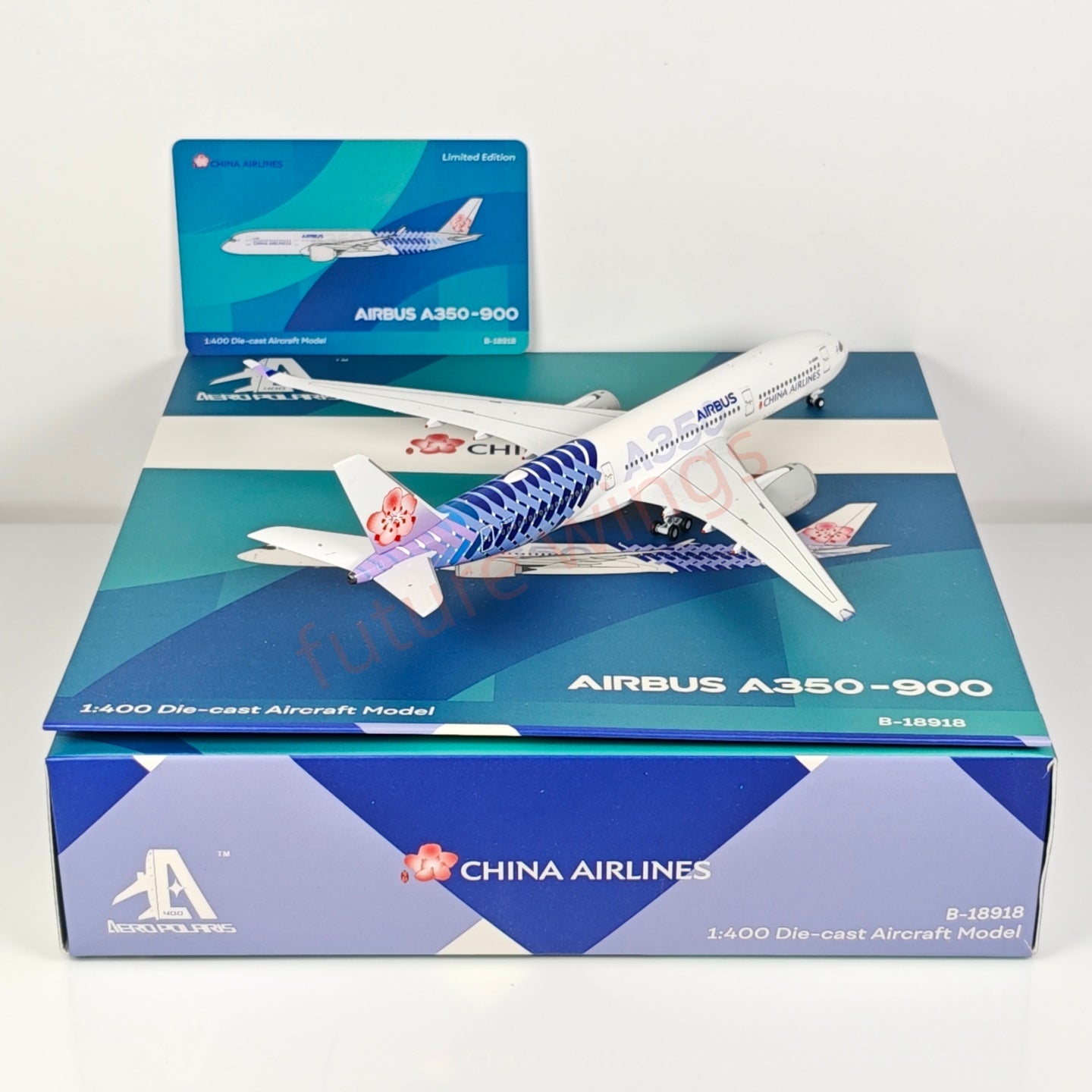 1:400 AeroPolaris China Airlines A350-900 B-18918 Aircraft Model+Free Tractor